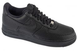 Buty sportowe Sneakersy unisex, Air Force 1 Low. Czarne obuwie sportowe damskie Nike, bez wzorów, z materiału, trekkingowe, Nike Air Force. Za 599.99 zł.