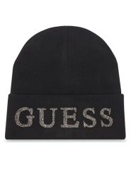 Guess Czapka AW5398 POL01 Czarny. Czarne rękawiczki damskie Guess, na zimę, z aplikacjami, z materiału. Za 159.99 zł.
