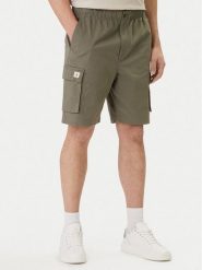 Calvin Klein Jeans Szorty materiałowe LV04RB618G Khaki Regular Fit. Brązowe szorty męskie Calvin Klein Jeans, m, bez wzorów, z bawełny. Za 369.99 zł.