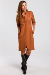 Sukienka marynarka elegancka żakietowa asymetryczna brązowa. Brązowe żakiety damskie Stylove, l, bez wzorów, z elastanu, biznesowe. Za 329.00 zł.