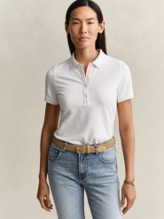Gant koszulka polo Kobiety Bawełna biały, S. Białe koszulki sportowe damskie GANT, s, bez wzorów, z bawełny, bez kołnierzyka, bez ramiączek. Za 329.95 zł.