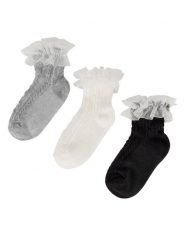 JENNY Skarpety krótkie 7KB-004-SS25 (3-pack) Biały. Białe bielizna dla dziewczynek Jenny, bez wzorów, z bawełny. Za 29.99 zł.