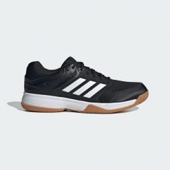 Buty Speedcourt IN. Białe buty sportowe męskie Adidas, z materiału, bez zapięcia, do siatkówki. Za 239.00 zł.