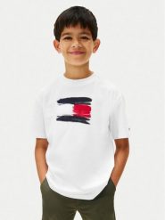 Tommy Hilfiger T-Shirt Flag Archive KB0KB10111 Biały Regular Fit. Białe t-shirty dla chłopców Tommy Hilfiger, bez wzorów, z bawełny, bez ramiączek. Za 129.99 zł.