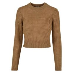 Sweter damski Urban Classics. Brązowe swetry damskie Urban Classics, na zimę, bez wzorów, z dzianiny, bez kołnierzyka, bez ramiączek, bez kaptura. Za 175.50 zł.