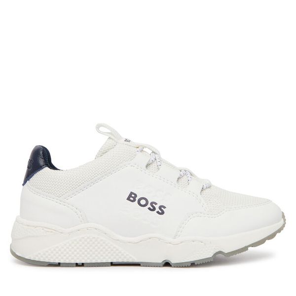 Sneakersy BOSS. Białe trampki i tenisówki chłopięce Boss, bez wzorów, bez zapięcia. Za 359.99 zł.