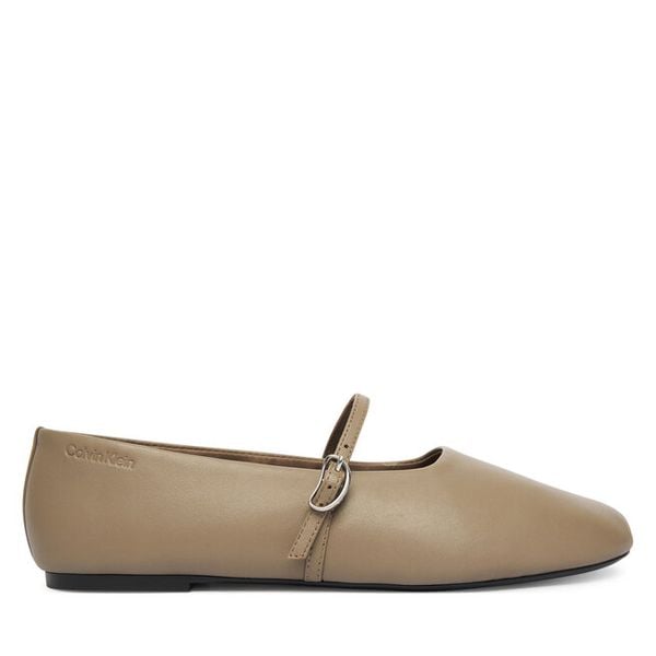 Baleriny Calvin Klein. Brązowe baleriny damskie Calvin Klein, bez wzorów, bez obcasa. Za 290.99 zł.
