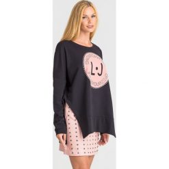 BLUZA Liu Jo. Czarne bluzy damskie Liu Jo, m, z aplikacjami, z bawełny, bez kaptura. Za 679.00 zł.