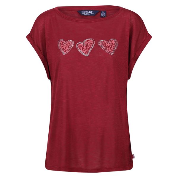 T-shirt Damski Serca Roselynn. Czerwone t-shirty damskie Regatta, m, bez wzorów, z jersey, bez kołnierzyka. Za 122.99 zł.