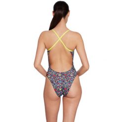 Damski 1-częściowy kostium kąpielowy z nadrukiem Zoggs Rayback E+. Niebieskie kostiumy jednoczęściowe damskie ZOGGS, xs, bez wzorów, eleganckie, do pływania. Za 212.55 zł.