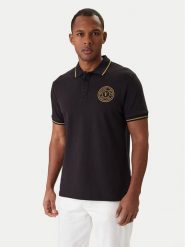 Versace Jeans Couture Polo 80GAGT03 CJ01T Czarny Regular Fit. Czarne koszulki polo męskie Versace Jeans Couture, l, bez wzorów, z bawełny, bez ramiączek. Za 679.99 zł.