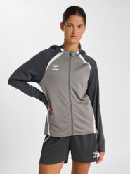 Damska bluza z kapturem na zamek Hummel Lead 2.0. Szare bluzy damskie Hummel, l, bez wzorów, z dresówki, z kapturem. Za 250.00 zł.