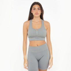 Crop top treningowy ICONIC. Szare obuwie sportowe damskie Legea, bez wzorów, z elastanu, na fitness i siłownię. W wyprzedaży za 90.00 zł.