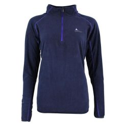 Dziewczęca bluza z mikropolaru z półgolfem Peak Mountain Fafine. Niebieskie bluzy dla dziewczynek Peak Mountain, bez wzorów, z polaru, bez ramiączek, bez kaptura. Za 100.50 zł.