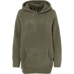 Sweter z kapturem, z polaru baranka. Białe swetry damskie bonprix, na zimę, bez wzorów, z polaru, bez kołnierzyka, bez ramiączek, z kapturem. Za 129.99 zł.