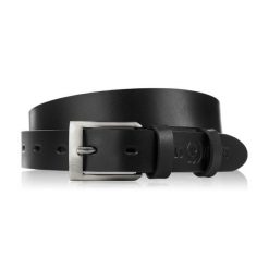 Pasek męski skórzany premium z klasyczną klamrą elegancki czarny 120 cm Paolo Peruzzi PG-09-BL-120. Czarne paski damskie bez wzorów, ze skóry, eleganckie. Za 64.00 zł.