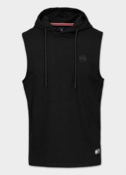 Męski Tank top z kapturem PITBULL Bawełniany bez rękawów Spandex Hilltop. Czarne t-shirty męskie PITBULL, m, z aplikacjami, z bawełny, bez kołnierzyka. Za 94.99 zł.