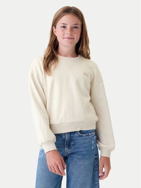 Gap Bluza 499111-01 Beżowy Regular Fit. Brązowe bluzy dla dziewczynek GAP, bez wzorów, z bawełny, bez ramiączek, bez kaptura. Za 179.99 zł.