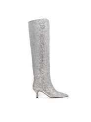 Jenny Fairy Kozaki ELEA LS6022-01 Srebrny. Szare kozaki damskie Jenny Fairy, z syntetyku, bez obcasa, na szpilce. Za 249.99 zł.