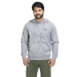 Plażowa bluza męska zapinana na zamek. Szare bluzy męskie LEONE 1947 APPAREL, bez zapięcia, na fitness i siłownię. Za 147.31 zł.