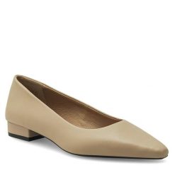 Baleriny GINO ROSSI. Brązowe baleriny damskie Gino Rossi, bez wzorów, bez obcasa. Za 199.99 zł.