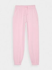 4F Spodnie dresowe joggery damskie - różowe S. Czerwone spodnie dresowe damskie 4f, l, bez wzorów, z bawełny. Za 129.99 zł.