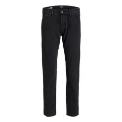 Jeans Jack & Jones Chris 912 czarny denim. Czarne spodnie sportowe męskie Jack&Jones, bez wzorów, z denimu. Za 253.76 zł.
