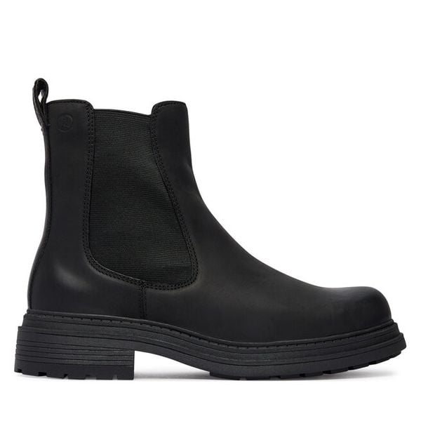 Sztyblety Clarks. Czarne botki damskie Clarks, bez obcasa, na płaskiej podeszwie, bez zapięcia. Za 569.99 zł.