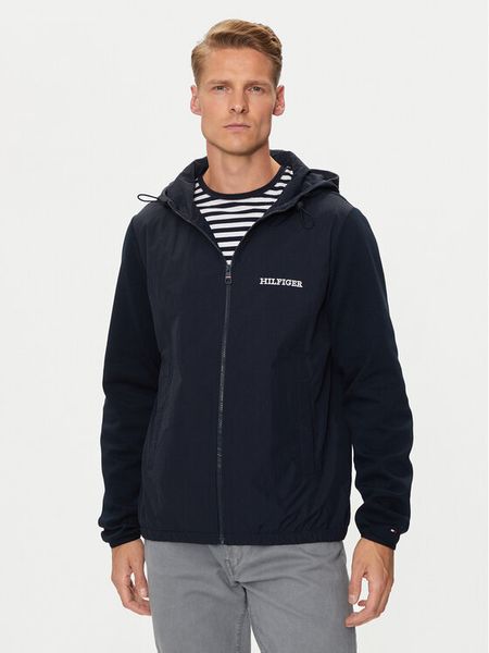 Tommy Hilfiger Kurtka przejściowa Monotype MW0MW35562 Granatowy Regular Fit. Niebieskie kurtki męskie Tommy Hilfiger, m, bez wzorów, z bawełny, bez kaptura. Za 559.99 zł.