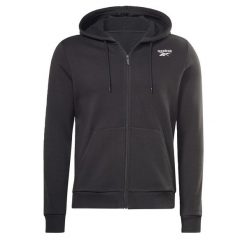 BLUZA dresowa męska REEBOK z kapturem. Czarne bluzy męskie Reebok, m, bez wzorów, z bawełny, z kapturem, na fitness i siłownię. Za 229.00 zł.