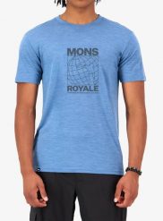 Koszulka merino Mons Royale Zephyr Merino Tencel T-Shirt. Niebieskie t-shirty męskie Mons Royale, l, bez wzorów, z materiału, klasyczne, bez kołnierzyka. Za 346.49 zł.