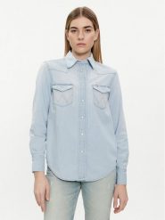 Wrangler Koszula jeansowa 112351961 Niebieski Regular Fit. Niebieskie bluzki damskie Wrangler, m, bez wzorów, z bawełny, bez kołnierzyka, bez ramiączek. Za 209.99 zł.