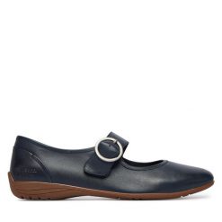 Półbuty Josef Seibel. Niebieskie półbuty damskie Josef Seibel, bez wzorów, bez obcasa, na płaskiej podeszwie, bez zapięcia. Za 389.99 zł.