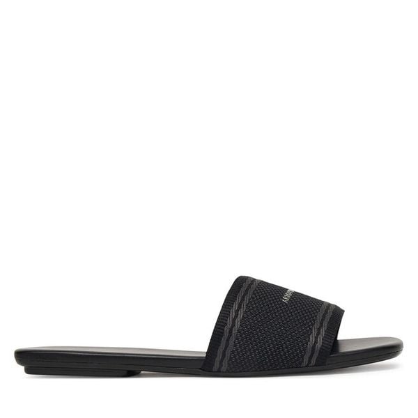 Klapki Armani Exchange. Czarne klapki damskie Armani Exchange, bez wzorów, bez obcasa. Za 414.99 zł.