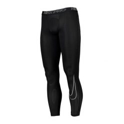 Legginsy męskie Nike z czarnego poliestru. Białe legginsy sportowe męskie Nike, m, bez wzorów, z poliesteru, do piłki nożnej, dri-fit (nike). Za 135.18 zł.