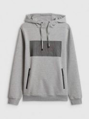 4F Bluza dresowa regular z kapturem męska - szara XXL. Szare bluzy męskie 4f, m, bez wzorów, z bawełny, z kapturem. Za 199.99 zł.