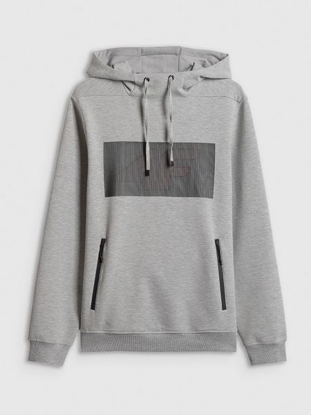 4F Bluza dresowa regular z kapturem męska - szara XXL. Szare bluzy męskie 4f, m, bez wzorów, z bawełny, z kapturem. W wyprzedaży za 169.99 zł.
