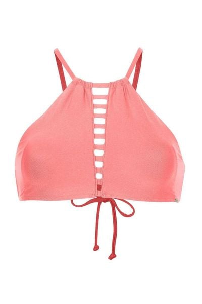 Góra od bikini O'neill Pw High Neck. Czerwone bikini damskie O'Neill, l, z aplikacjami. Za 54.56 zł.