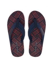 Tommy Hilfiger Japonki Flag Patch Beach FM0FM06004 Granatowy. Niebieskie klapki męskie Tommy Hilfiger, z materiału. Za 169.99 zł.