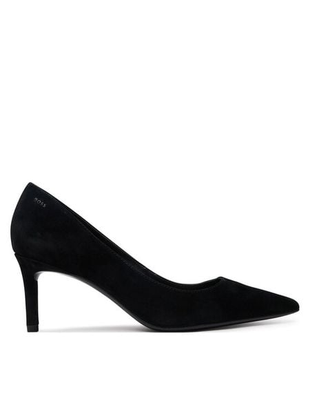 BOSS Szpilki Gracey 50557675 Czarny. Czarne szpilki damskie Boss, bez wzorów, ze skóry, bez obcasa, bez zapięcia. Za 554.99 zł.