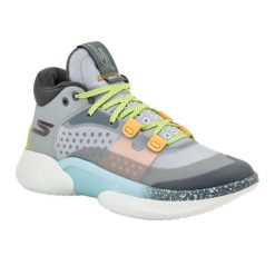 Buty do koszykówki męskie SKECHERS SKX Resagrip. Szare buty sportowe męskie Skechers, bez zapięcia, do koszykówki, Skechers Sport. Za 579.99 zł.