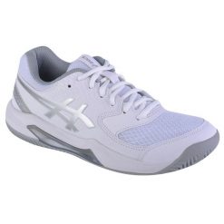 Buty do tenisa damskie, ASICS Gel-Dedicate 8 Clay. Białe obuwie sportowe damskie Asics, bez wzorów, z materiału, tenisowe. Za 319.99 zł.