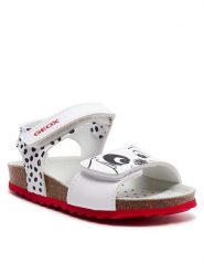 Geox Sandały B Sandal Chalki Girl B452RB 0003W C0404 M Biały. Białe sandały dziewczęce Geox, ze skóry, bez zapięcia. Za 149.99 zł.