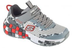 Buty sportowe Sneakersy chłopięce, Mega-Craft 3.0. Szare trampki i tenisówki chłopięce Skechers, bez wzorów, z materiału, sportowe, przed kostkę, bez zapięcia. Za 219.99 zł.