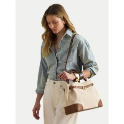 Torebka LAUREN RALPH LAUREN. Brązowe torebki do ręki damskie Lauren Ralph Lauren, bez wzorów, klasyczne, bez dodatków. Za 2,199.00 zł.