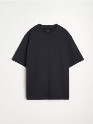 Bluza z krótkim rękawem z dzianiny terry - niebieski. Niebieskie bluzy męskie Sinsay, l, bez wzorów, z dzianiny, bez kaptura. Za 39.99 zł.