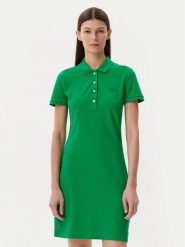 Lacoste Sukienka codzienna EF5473 Zielony Slim Fit. Zielone sukienki damskie Lacoste, na co dzień, bez wzorów, z bawełny, bez kołnierzyka, bez ramiączek, proste. Za 359.99 zł.