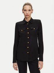 Balmain Koszula DF1HS050SD42 Czarny Regular Fit. Czarne bluzki damskie Balmain, bez wzorów, z jedwabiu, bez kołnierzyka, bez ramiączek. Za 4,699.00 zł.