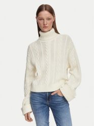 Guess Golf W6YR45 Z1206 Kremowy Regular Fit. Białe swetry damskie Guess, xs, z aplikacjami, z bawełny, bez kołnierzyka, bez ramiączek, bez kaptura. Za 524.99 zł.