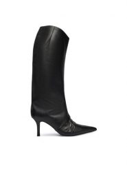 Patrizia Pepe Kozaki 2Y0037 L048 K103 Czarny. Czarne kozaki damskie Patrizia Pepe, ze skóry, bez obcasa, na szpilce. Za 2,099.00 zł.